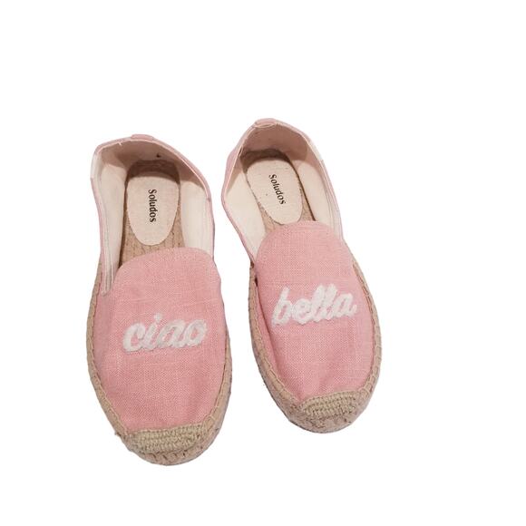 Anthropologie  Soludos Pink Espadrille Ciao Bella Slip On Shoes - Picture 1 of 11